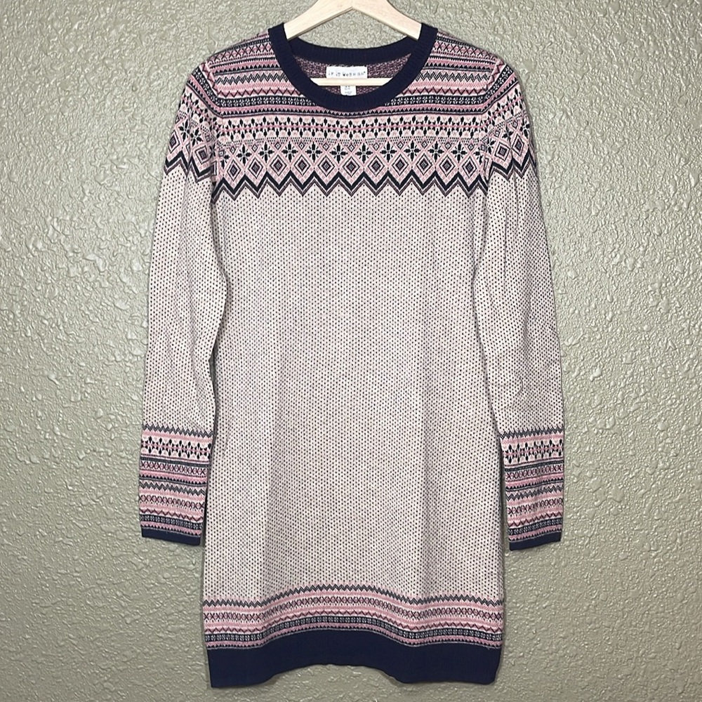 IF IT WERE ME Fair Isle Long Sweater